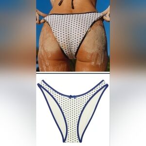 M L XL XXL VS PINK by Frankies Bikinis Golden Hour Bikini Bottom Sleepy Dot